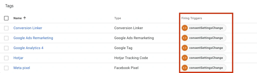 add the custom event as trigger to your tags