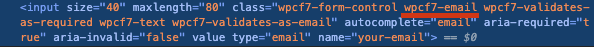 A screenshot of a class name